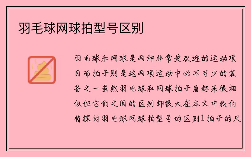 羽毛球网球拍型号区别