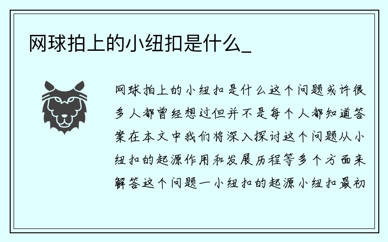 网球拍上的小纽扣是什么_