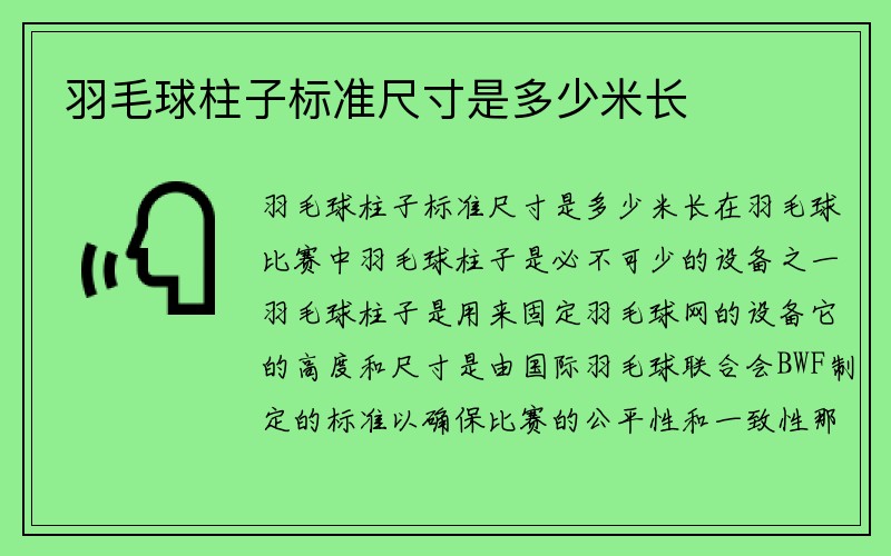 羽毛球柱子标准尺寸是多少米长