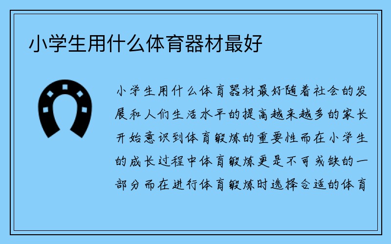 小学生用什么体育器材最好