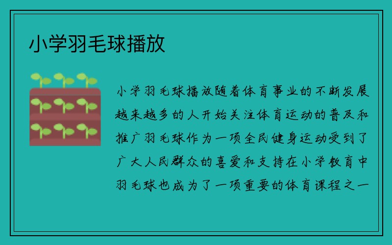 小学羽毛球播放